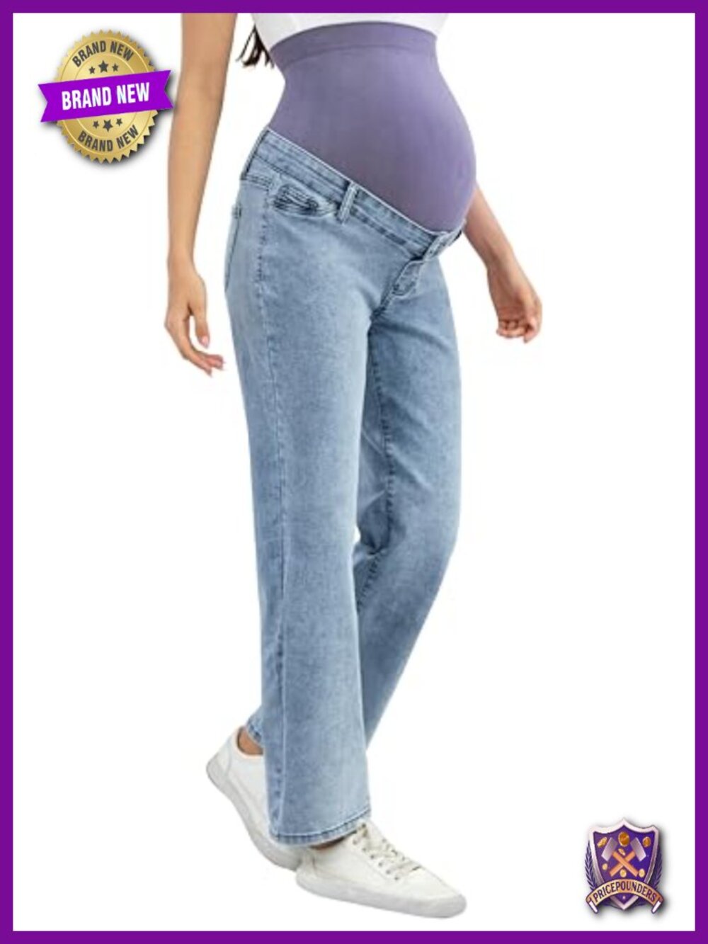 Maternity Over Belly Wide Leg Stretchy Jeans Pregnancy Pants